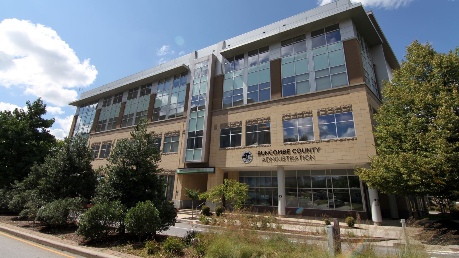 The exterior of Buncombe County Human Resources and Health and Human Services Human Resources.