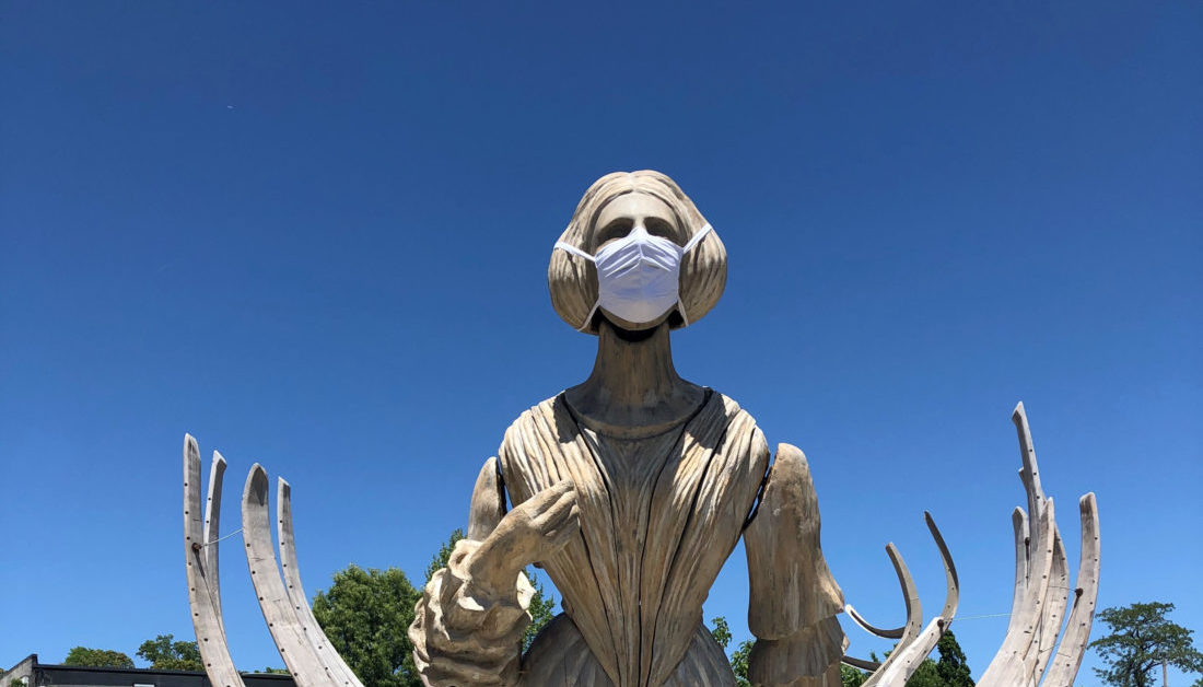 Mel Chin Sculpture in Downtown Asheville Dons a Mask