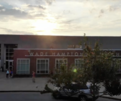 A brick building high school.